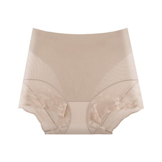网纱无痕塑型裤 美宅内裤女士冰丝无痕大码高腰收腹蕾丝边三角裤薄款透气底裤 商品图4