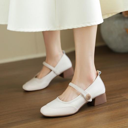 ZHR则则浅口单鞋女2024新款时尚百搭玛丽珍鞋气质小皮鞋女鞋 商品图5