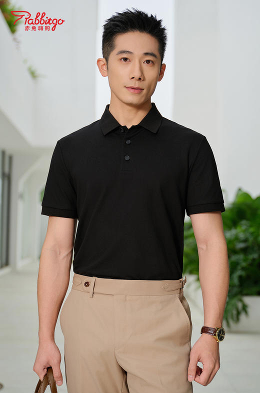 赤兔嗨购5A抗菌纯棉POLO衫商务轻运动男女同款24年新品正肩短袖 商品图4