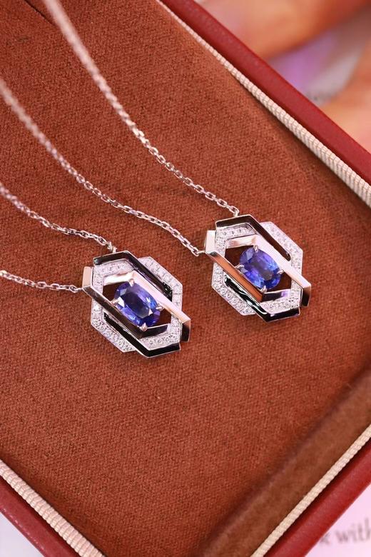 0.76ct 蓝宝石项链 商品图2