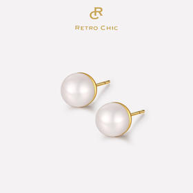 18k金淡水珍珠耳钉