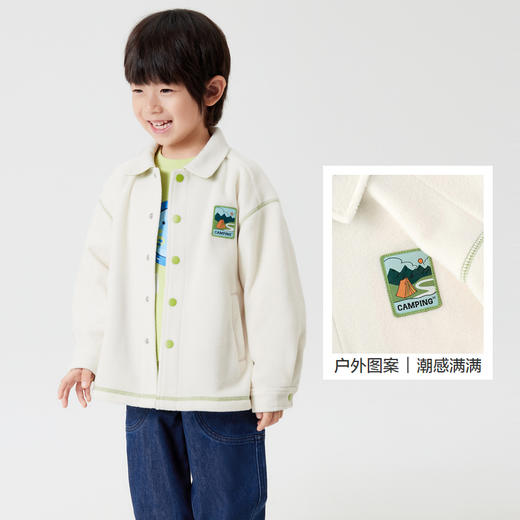巴拉巴拉童装儿童2024年新款春秋装抗静电摇粒绒外套男童女童衬衫 商品图3
