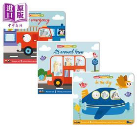 【中商原版】英文原版拼图书3册纸板书绘本 Ready Steady Go jigsaw playbook In The Sky Its An Emergency All Around Town 