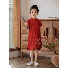 改良女童旗袍，宽松中式民国风汉服裙子LSB- 2987