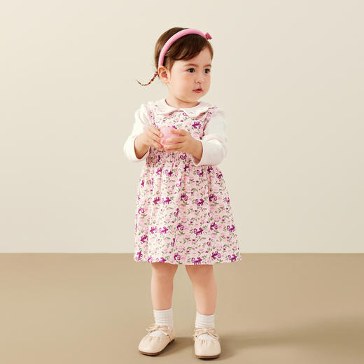 迷你巴拉套装女童宝宝柔软亲肤舒弹保型 T恤连衣裙甜美两件套 商品图2
