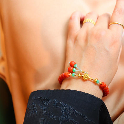 【宫里手串】满肉南红老型珠手串 CR 商品图1