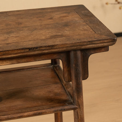 清早期 紫檀夹头榫刀牙板带屉平头案 商品图2