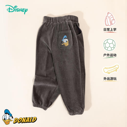 【商城同款】迪士尼童装儿童裤子秋冬男童长裤天鹅绒保暖宝宝休闲裤ZD3DK019 商品图2