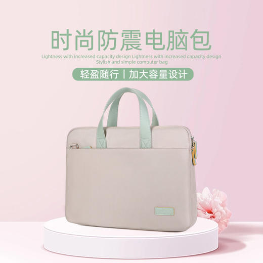 【百搭通勤款！大容量电脑包】手提笔记本包女士商务公文包苹果华为华为16寸，内置防震气垫隔层，能减缓震动对电脑的伤害。ry 商品图6