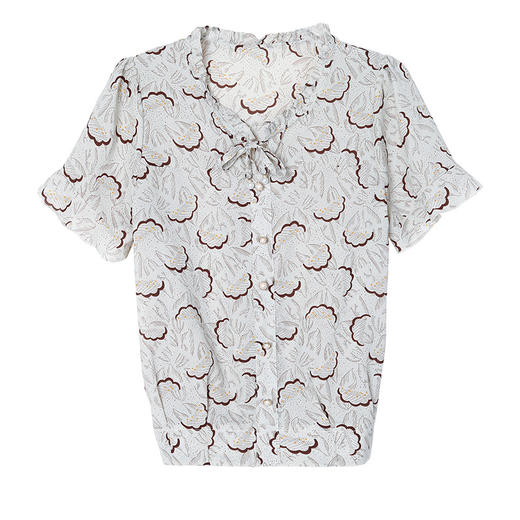 KQL A83N9092时尚碎花雪纺衫气质印花 商品图4