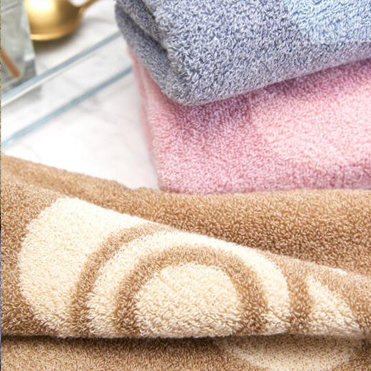 洁丽雅（Grace）毛巾家纺 简爱纯棉舒适毛巾 76cm*35cm 兰色+紫色+棕色 3条装 商品图2