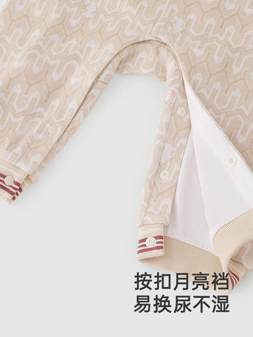 英氏婴儿衣服秋冬保暖羊毛连体衣男童2024新款连身衣YRHAJ3Q592A 商品图3