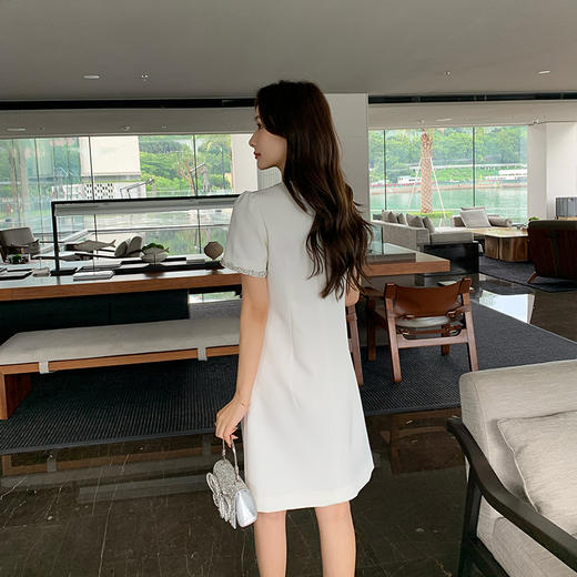 [奢姿轻奢系列]大码女装2024夏季蝴蝶结装饰裙子胖妹妹时尚连衣裙8942890156 商品图3