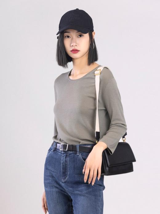 XIAOYU|圆领八分袖羊毛衫243MZ035 商品图1