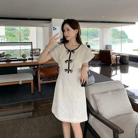 [奢姿轻奢系列]亮片绣花连衣裙大码女装夏季新款胖妹妹荷叶边裙子8942890078