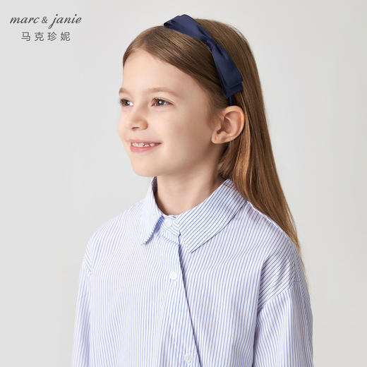 马克珍妮女童宽松不规则开襟衬衫儿童衬衣纯棉上衣秋装新款241271 商品图4