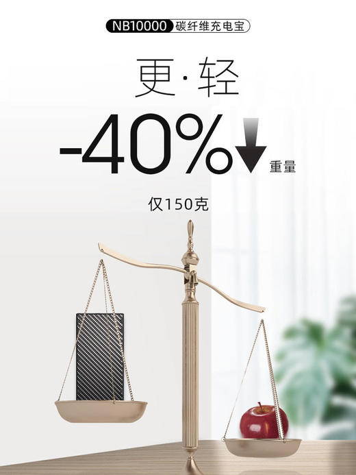 NITECORE 奈特科尔 碳纤10000毫安移动电源 充电宝 3C认证可上飞机 商品图7