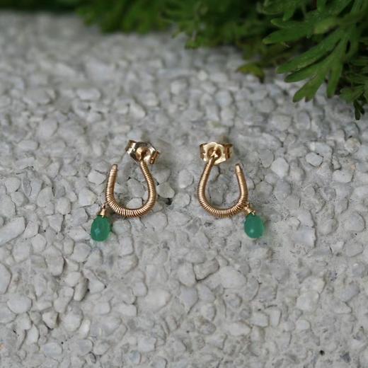 SpoiledBrat Jewelry新年礼物 幸运马蹄 彩色宝石小耳钉 商品图1