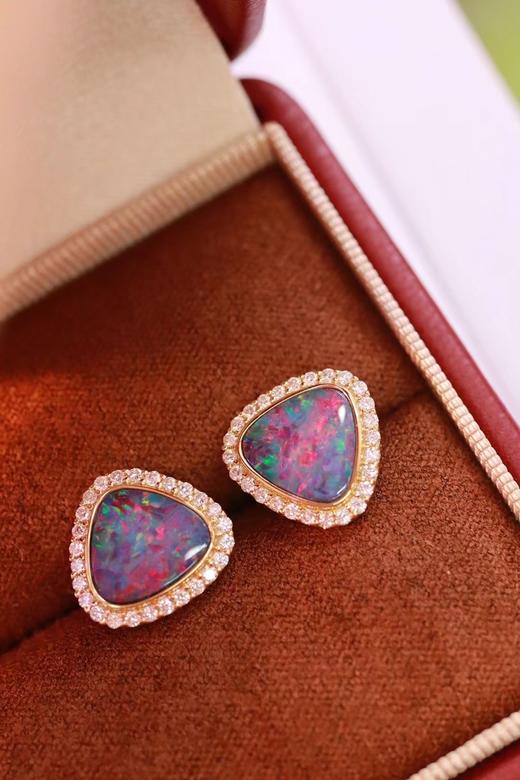 3.4ct 欧泊耳钉 商品图2