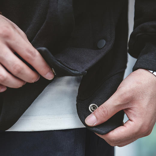 工装优选  美式复古侧开叉连帽卫衣oversize高街宽松帽衫外套男春 商品图4