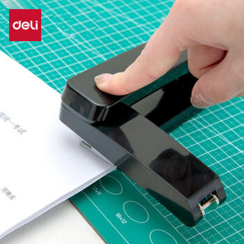 得力（deli）【热门商品】12#50页旋转式订书机 厚层订书器 中缝装订可拆办公用品 黑色0414S 商品图1