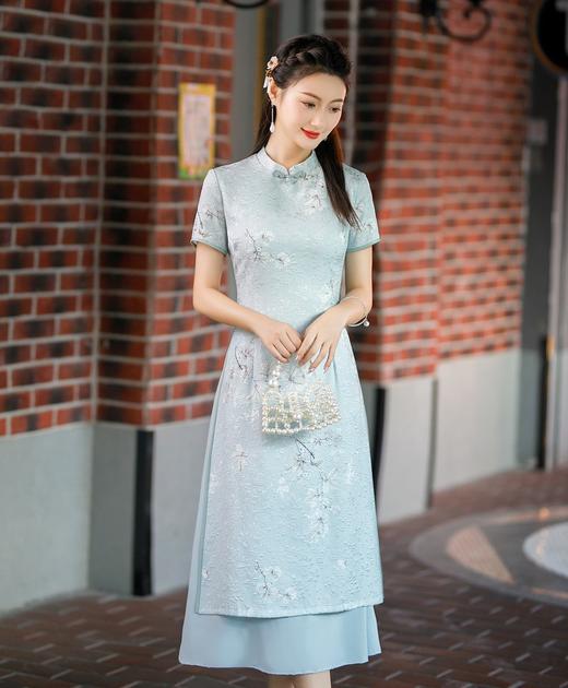 立领小清新立体花朵，时尚改良旗袍裙QMR-002 商品图2
