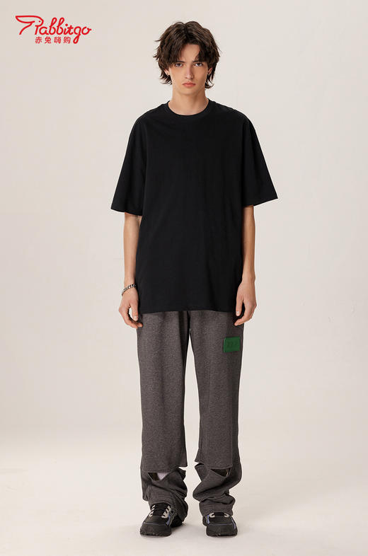 赤兔嗨购精梳长绒棉T恤宽松重磅休闲男女同款24年新品微落肩短袖 商品图5