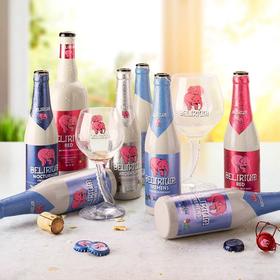 【畅饮一夏4瓶装】比利时浅粉象/深粉象/银粉象/樱桃啤酒330ml*4瓶 口感柔顺012059*4/012060*4/012061*4/012167*4