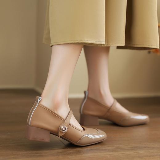 ZHR则则浅口单鞋女2024新款时尚百搭玛丽珍鞋气质小皮鞋女鞋 商品图9