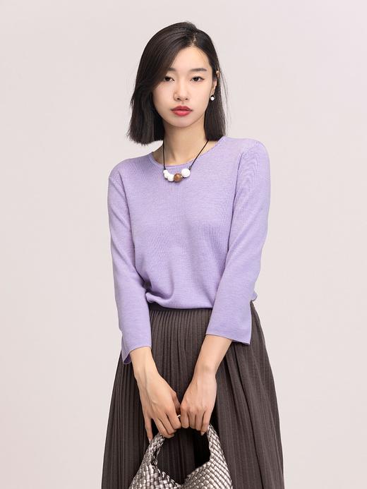 XIAOYU|圆领八分袖羊毛衫243MZ035 商品图3