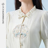 FUYAO扶摇 新中式上衣女夏季新款气质通勤设计感短袖国风刺绣衬衫 商品缩略图2