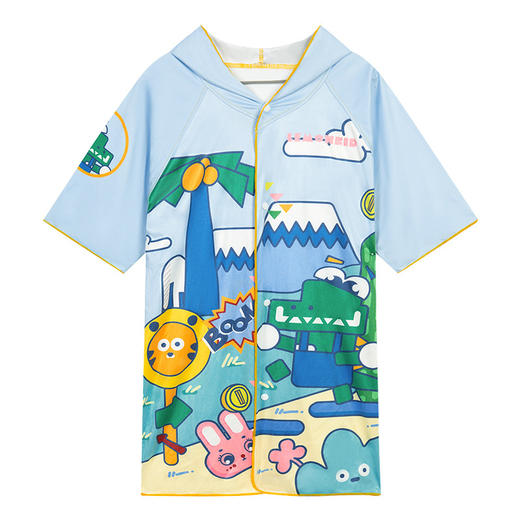 【Lemonkid，一起探索童年生活的乐趣~】柠檬宝宝儿童浴巾 速干浴袍连帽 卡通斗篷披风 婴儿带帽浴巾 小孩毛巾-QQ 商品图4