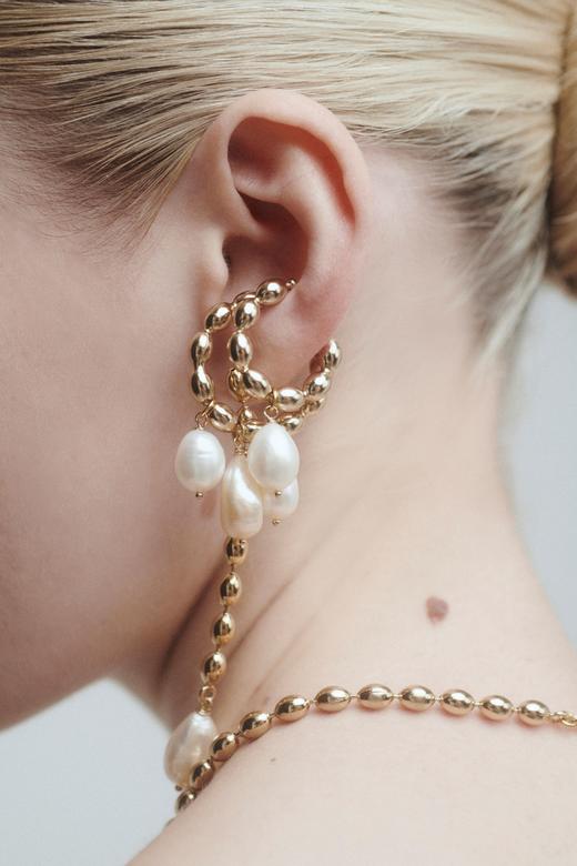 Chabaux Bold 系列珍珠装饰耳挂（S/M尺码可选）（单个） 商品图0