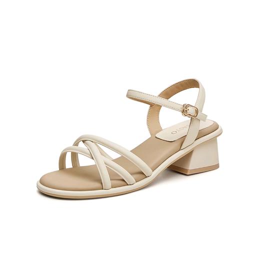 【百思图】条带粗跟凉鞋 商品图0