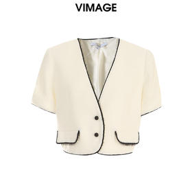 VIMAGE纬漫纪千金气质香风短款通勤外套秋季新款V2203836