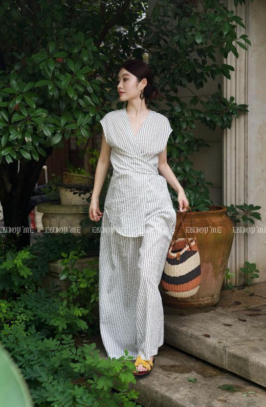 【门店同款】ENJOY夏季自然-设计感条纹休闲裤 158694461 商品图2