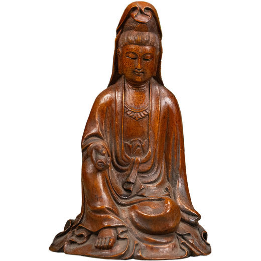 清 竹雕持卷观音像 商品图5