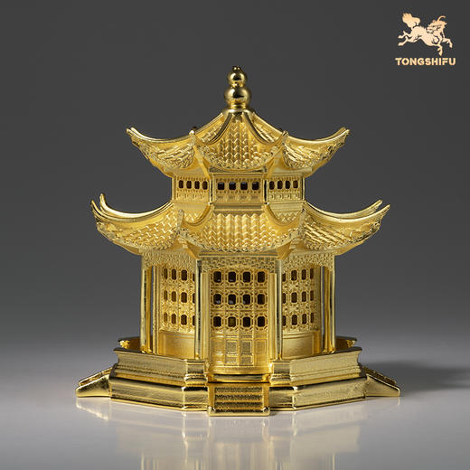 铜师傅《静心亭（镀金版香炉）》桌面铜摆件 家居装饰品 商品图2