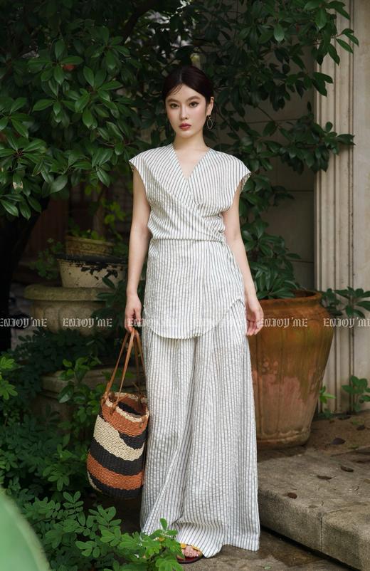 【门店同款】ENJOY夏季自然-设计感条纹休闲裤 158694461 商品图0