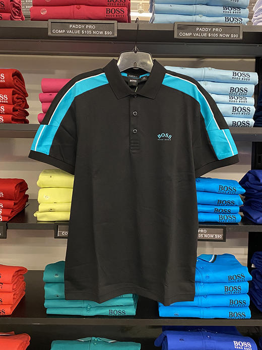 夏季款 Hugo Boss 男士黑标SLIM FIT修身拼色时尚短袖POLO衫 商品图1