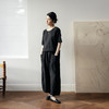 绽放350朵【黑白灰系列·纳凉裤】文艺阔腿亚麻大口袋宽松长裤 商品缩略图3