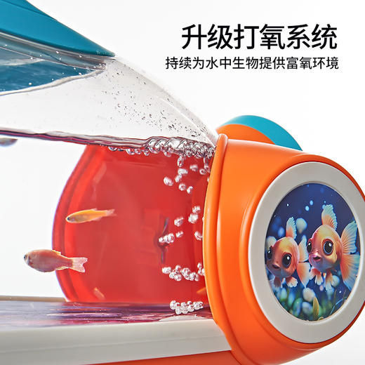 宝宝水族箱养鱼缸观察盒电动打氧科学观察带灯梦幻水族馆科教玩具 商品图3