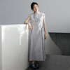 绽放478朵【黑白灰系列·韵姐儿】长绒棉新中式分割短袖连衣裙 商品缩略图0