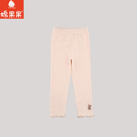 棉果果秋季新品女童春秋款百搭白色卡通打底裤打底裤M322206224444