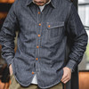 工装优选 美式复古长袖西部牛仔丹宁衬衫外穿咔叽硬汉衬衣男春季薄 商品缩略图4