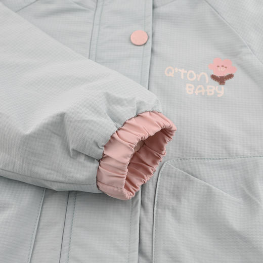 棉果果秋季新品女童加绒加厚摇粒绒防风保暖休闲冲锋衣外套加绒保暖风衣M322100324428 商品图3