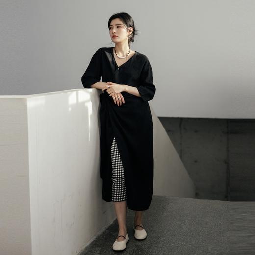 绽放490朵【黑白灰系列·魔术裤】复古黑白格弹力显瘦混纺休闲裤 商品图2