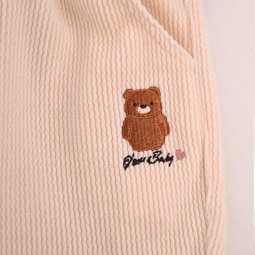 棉果果秋季新品女童米白色百搭雪尼尔长裤M322200424422 商品图2