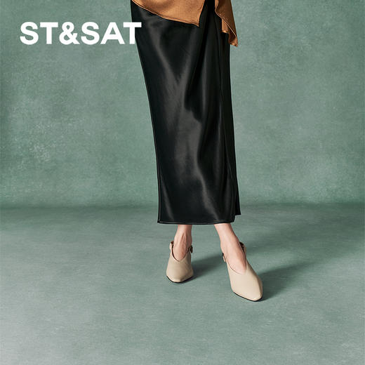 星期六舒适羊皮v口粗跟中后空SSC3114047 商品图5