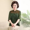 A5668夏装真丝桑蚕丝上衣女洋气中式妈妈装中袖衬衫中老年女装薄款衬衣 商品缩略图0